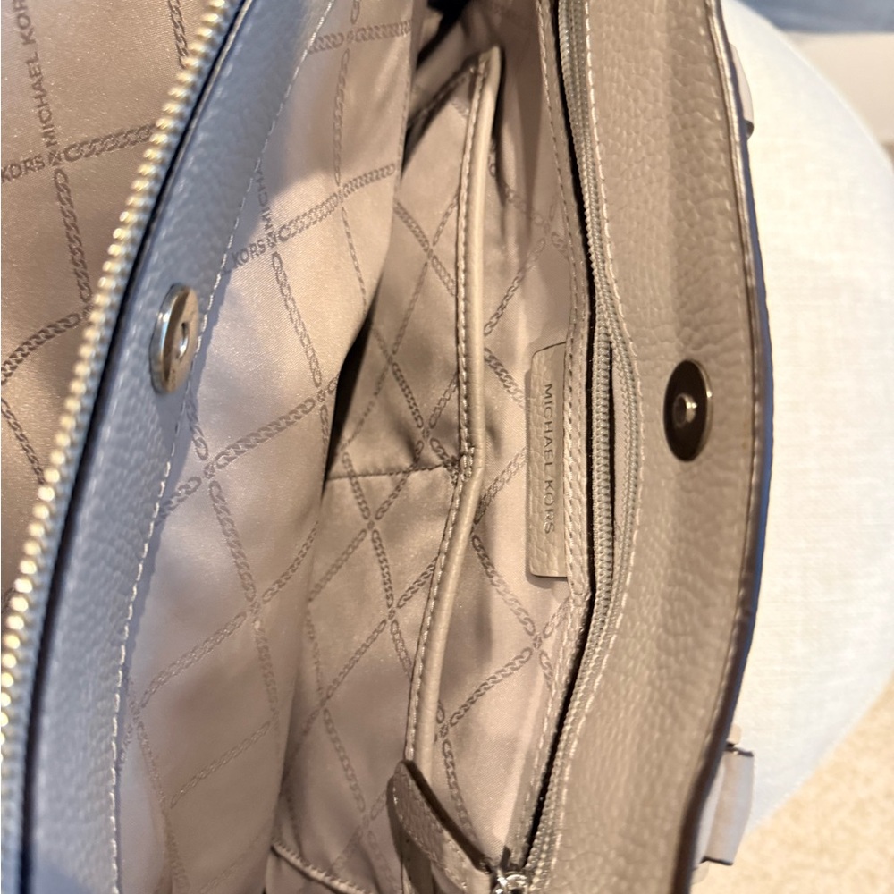 Michael Kors Grey Leather Satchel - Picture 8 of 9
